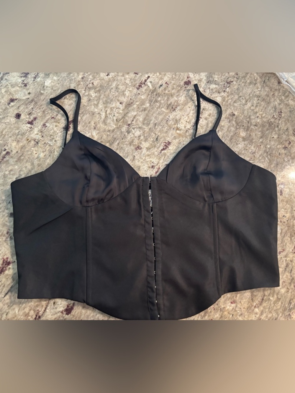 Princess Polly Black Satin Bustier